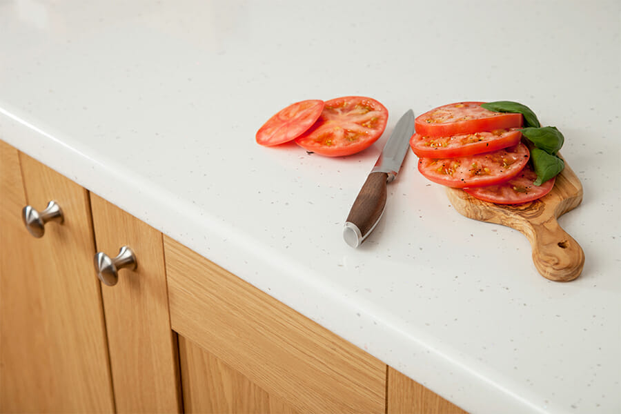 white sparkle worktop